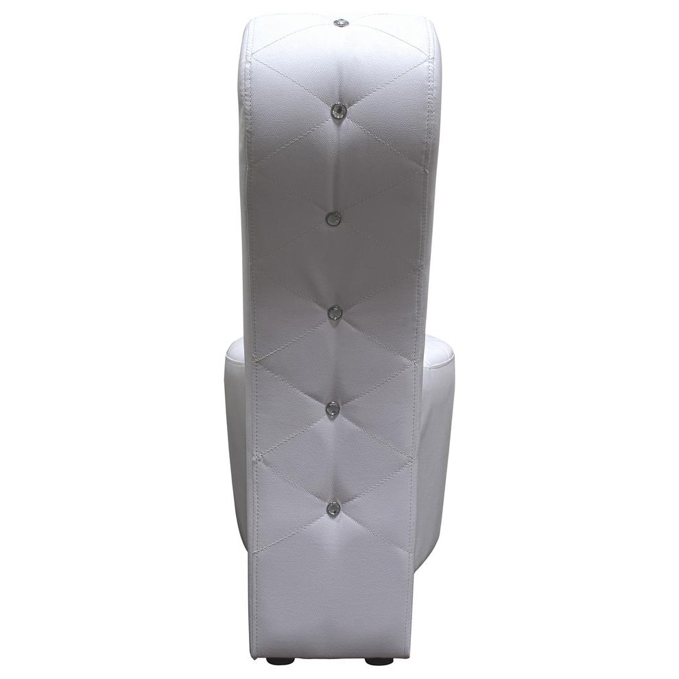 Best Master High Heel Faux Leather Crystal Studs Shoe Chair in White