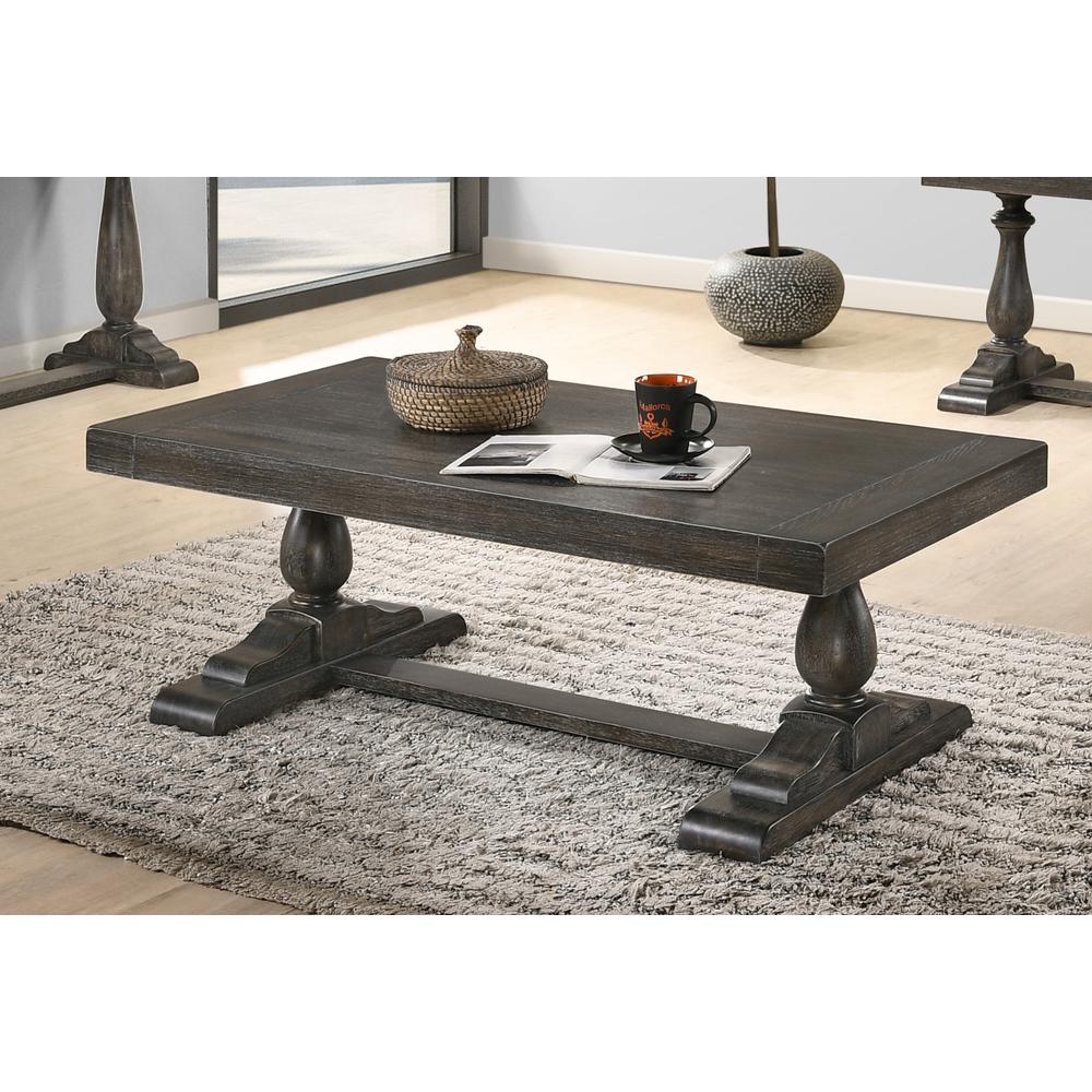 Best Master Furniture Amy 52" Transitional Wood Coffee Table in Dove Gray