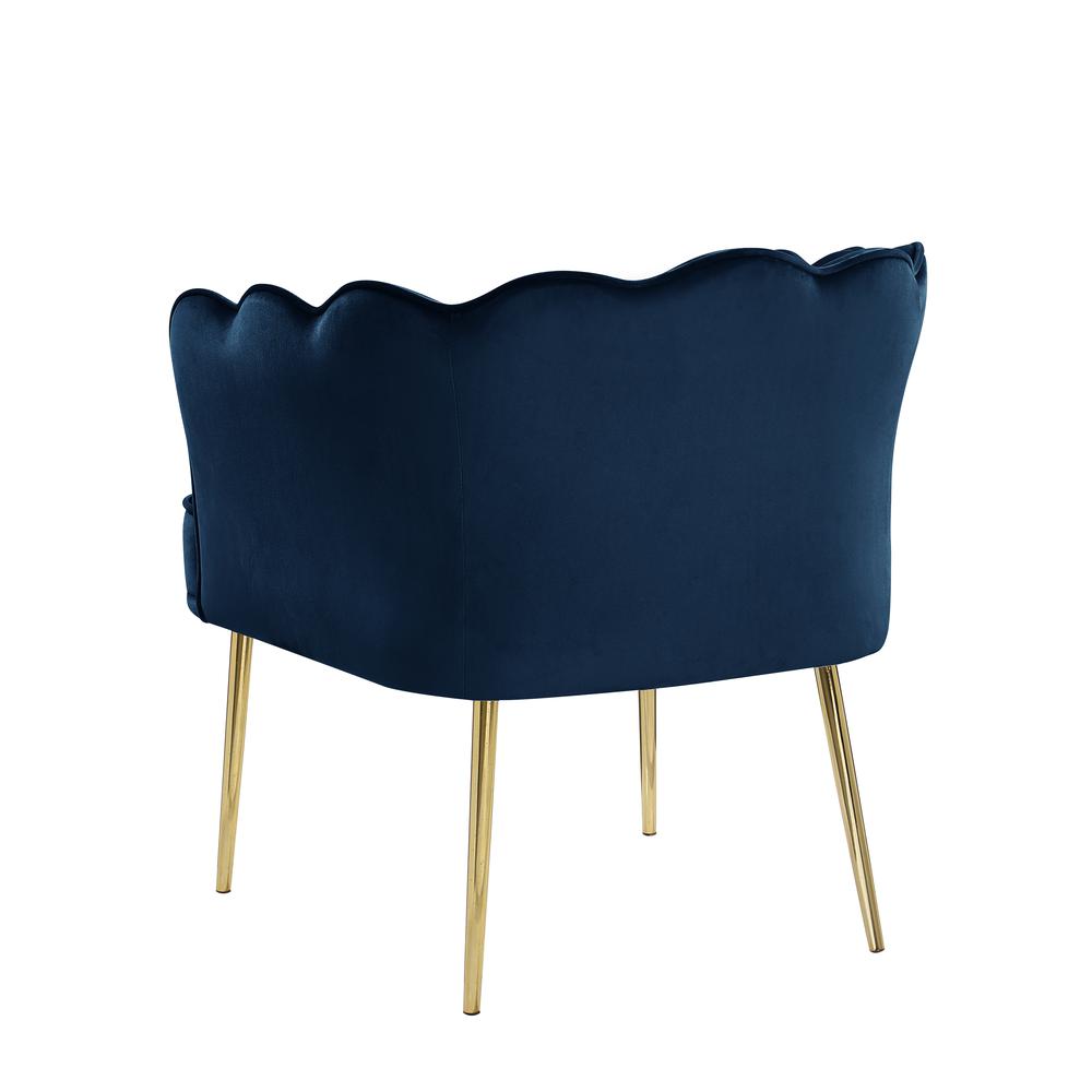 Jackie Navy Velvet Accent Chair with Gold Legs