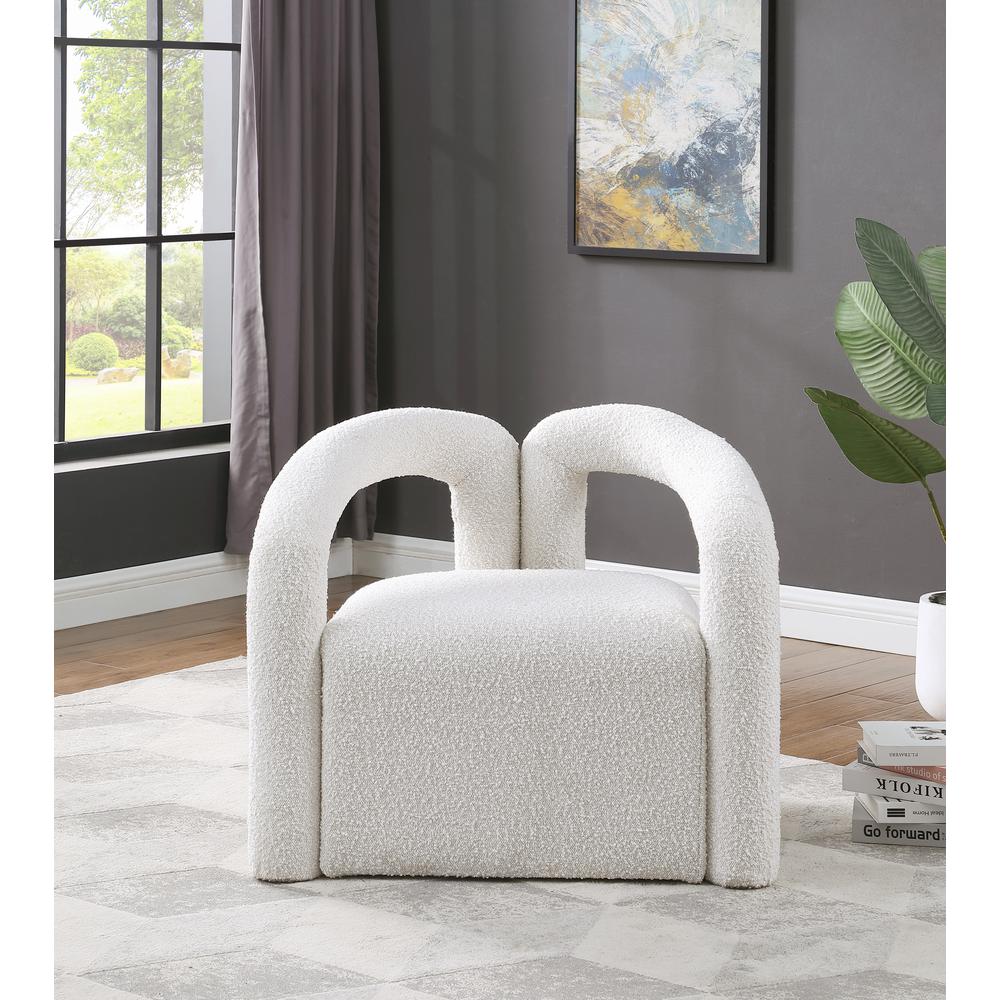 Troilus Cream Boucle Fabric Accent Chair