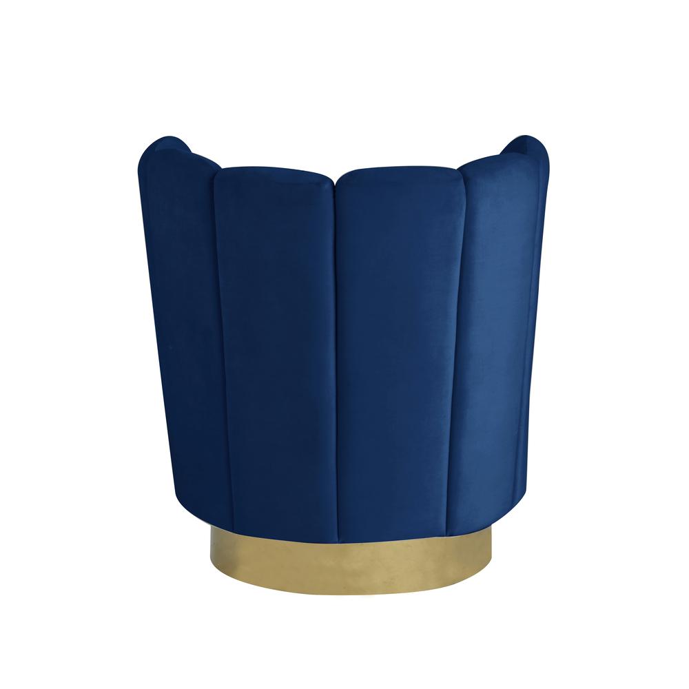 Ellis Velvet Upholstered Swivel Accent Chair in Blue Velvet