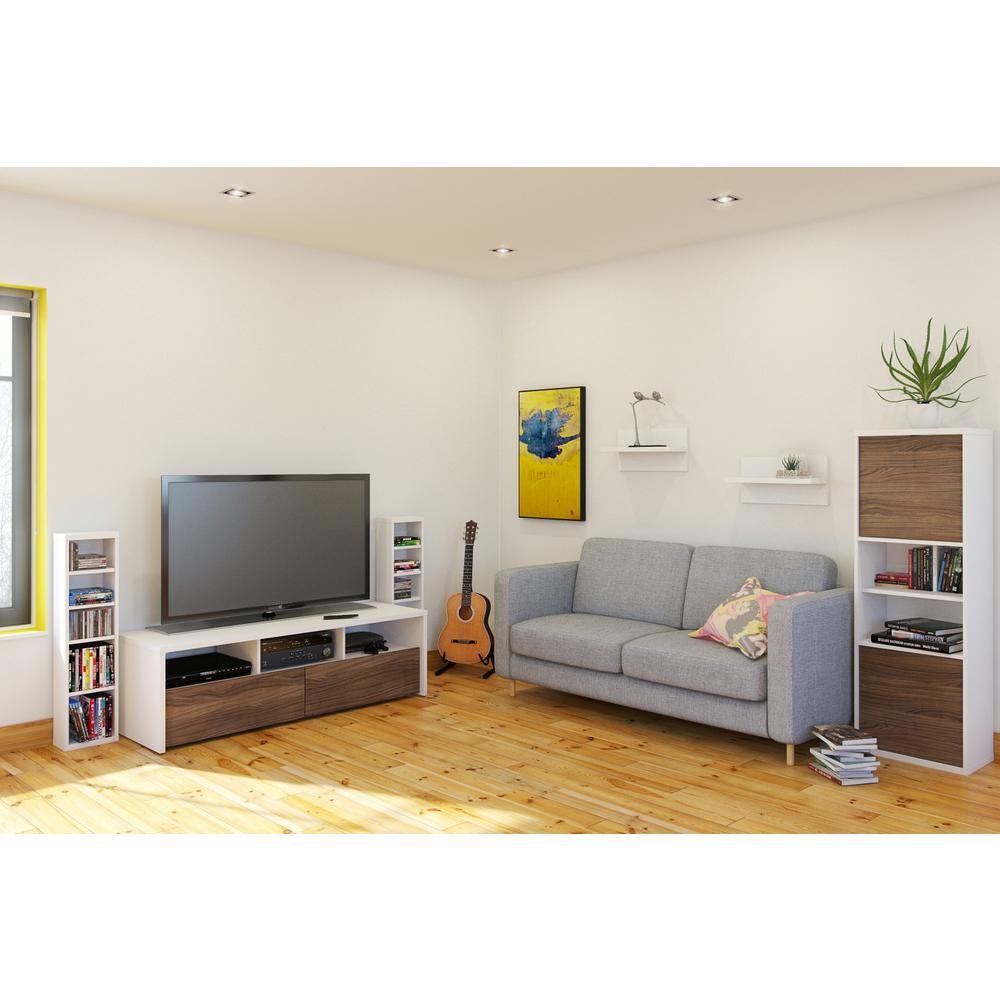 Bookcases & Armoires, White & Walnut