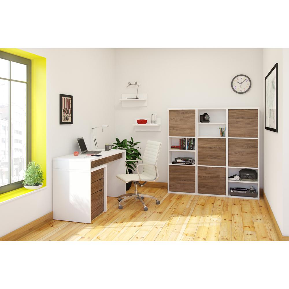 Bookcases & Armoires, White & Walnut