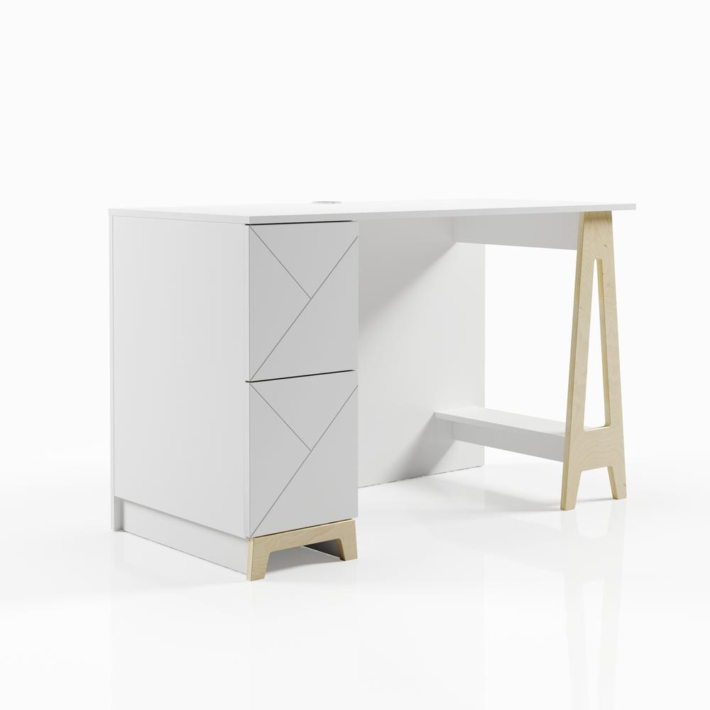 2-Drawer Home Office Desk, White