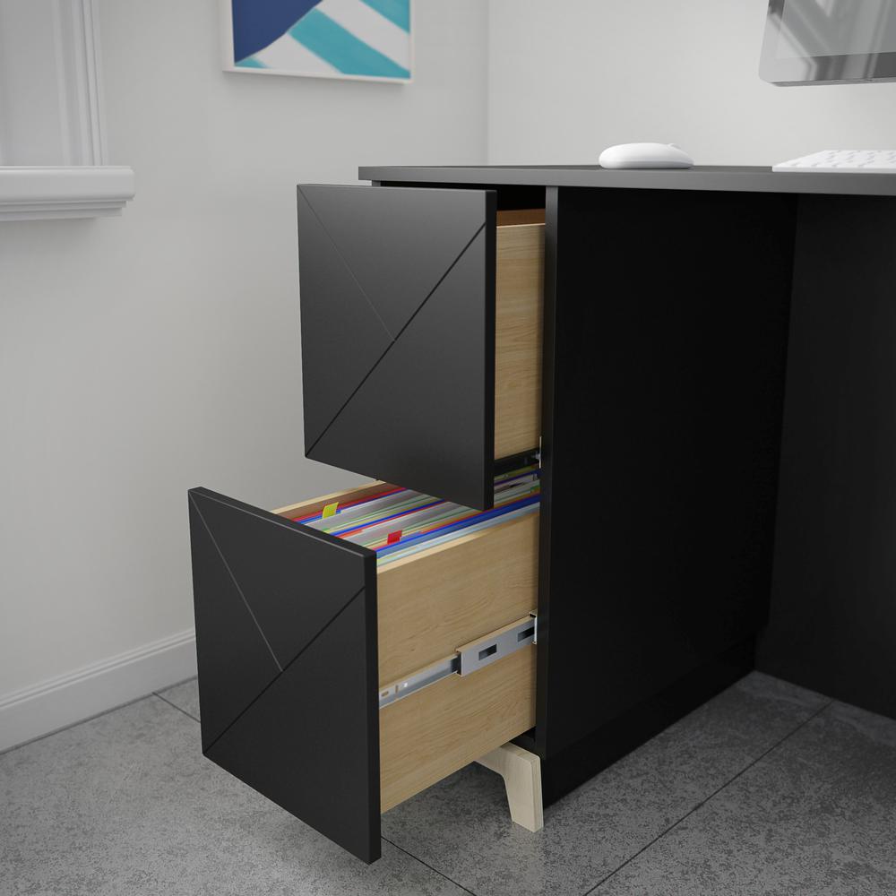 2-Drawer Home Office Desk, Black