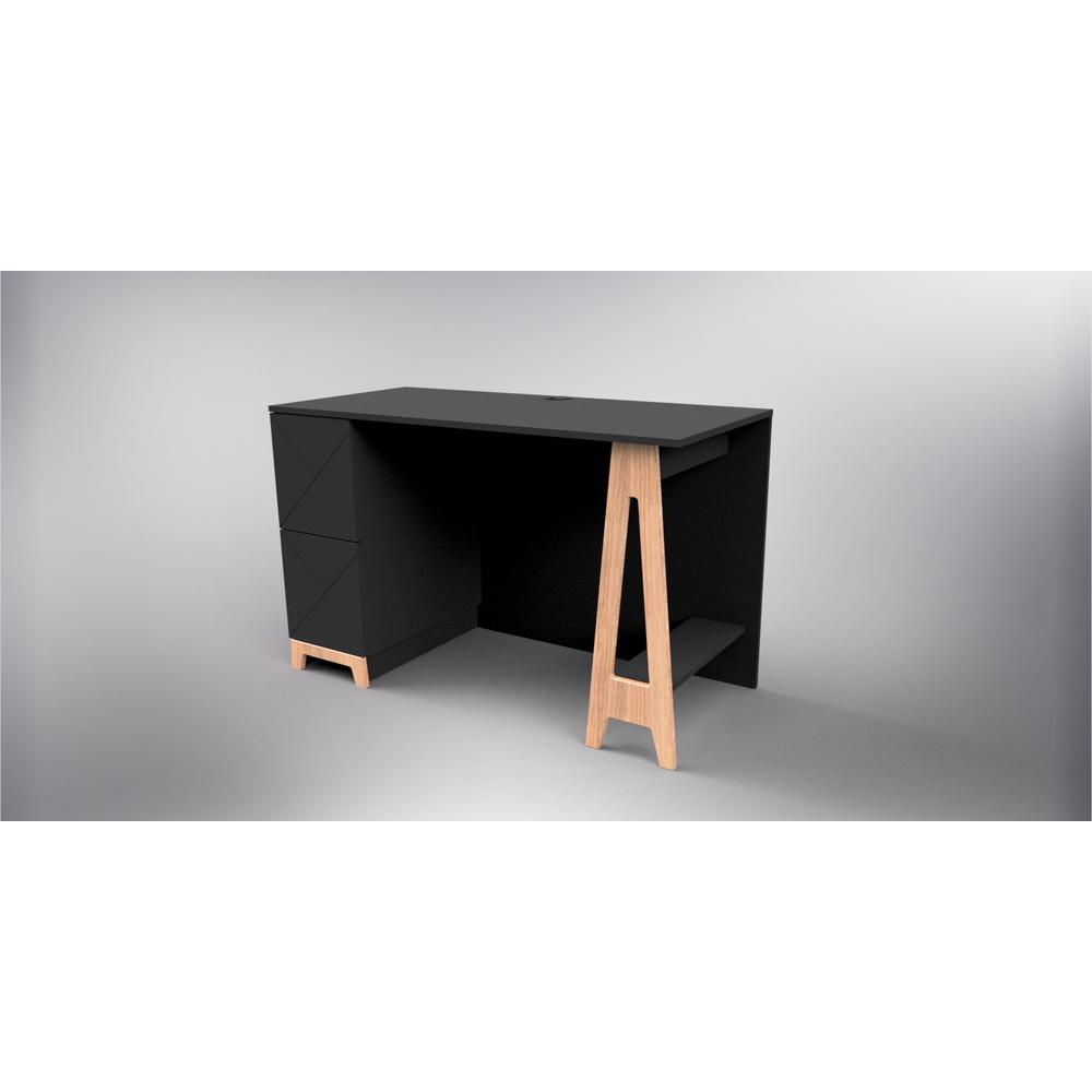 2-Drawer Home Office Desk, Black