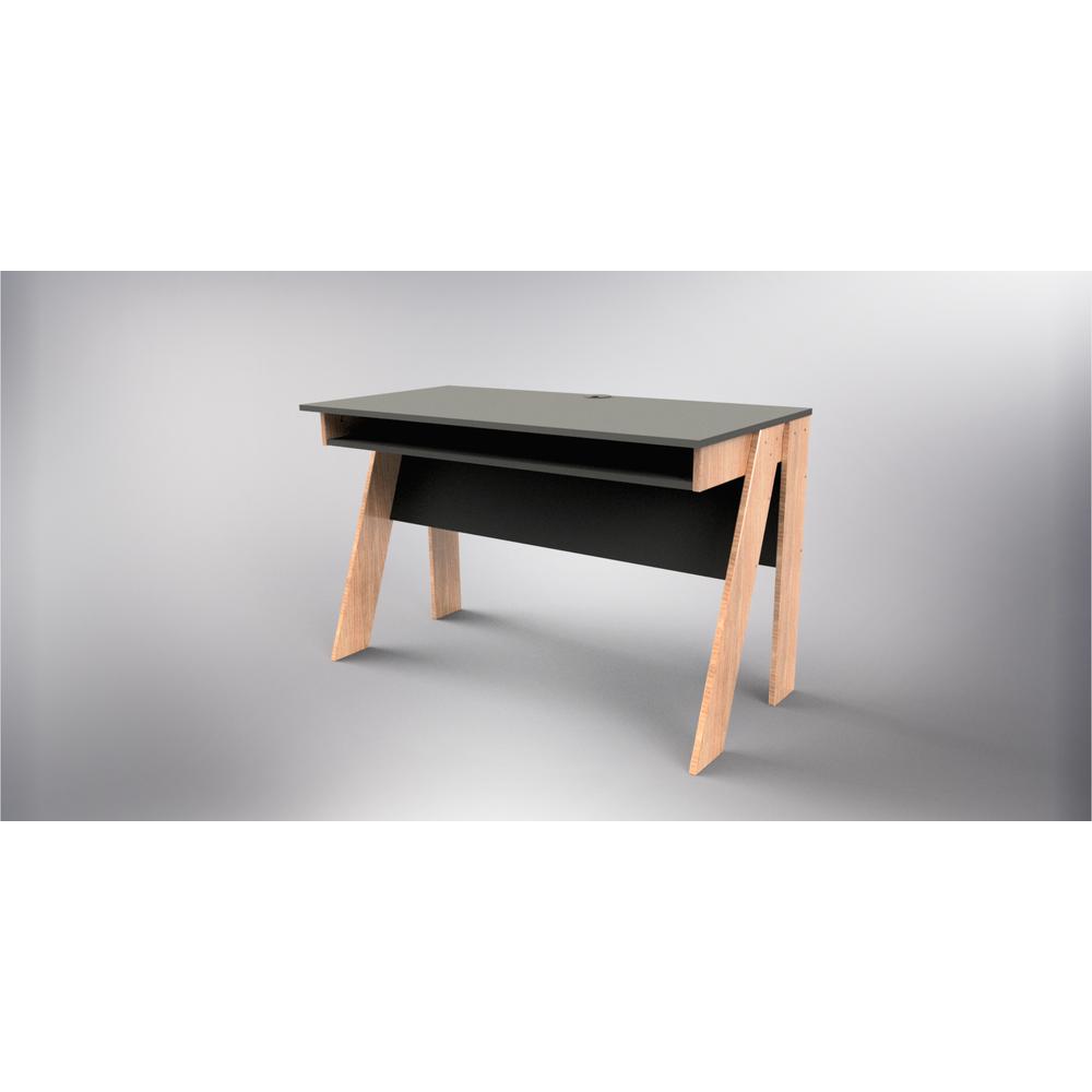 Small Home Office Desk, Charcoal & Grey