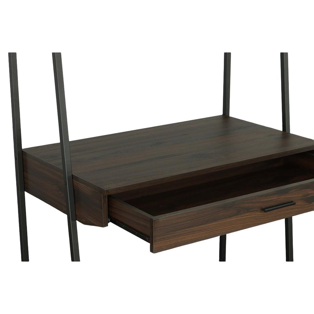 Accent Desk/Bookshelf, Sable Brown/Metal