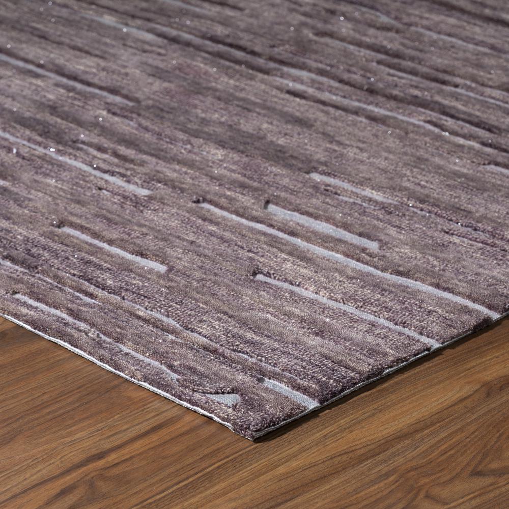Addison Dazzle Modern Hand Spun Eggplant Wool and Metallic Area Rug