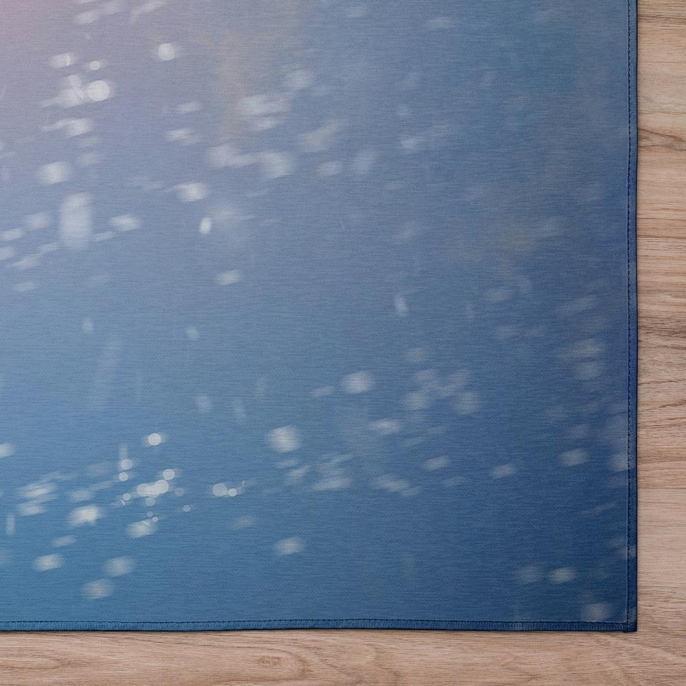 Indoor/Outdoor Cozy Winter ACW31 Blue Washable 2'3" x 7'6" Runner Rug