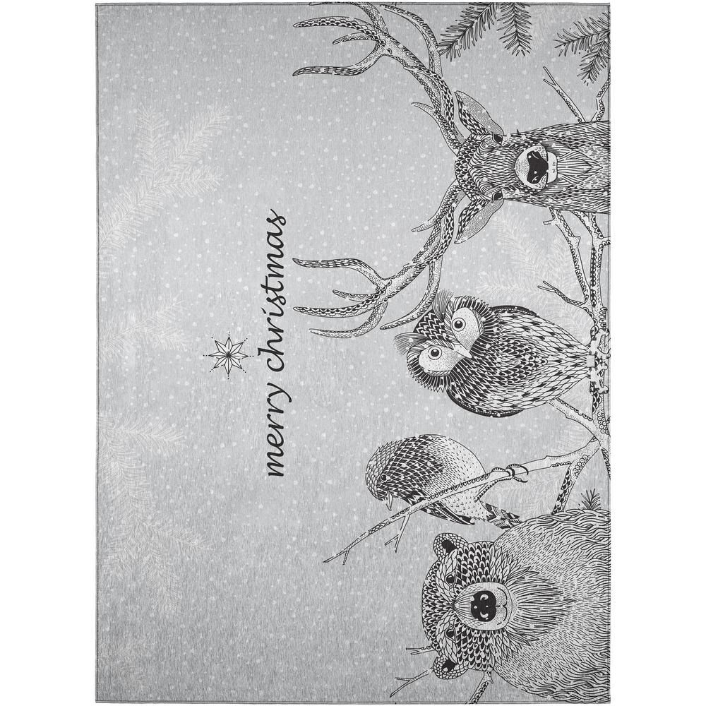 Indoor/Outdoor Cozy Winter ACW40 Gray Washable 3' x 5' Rug