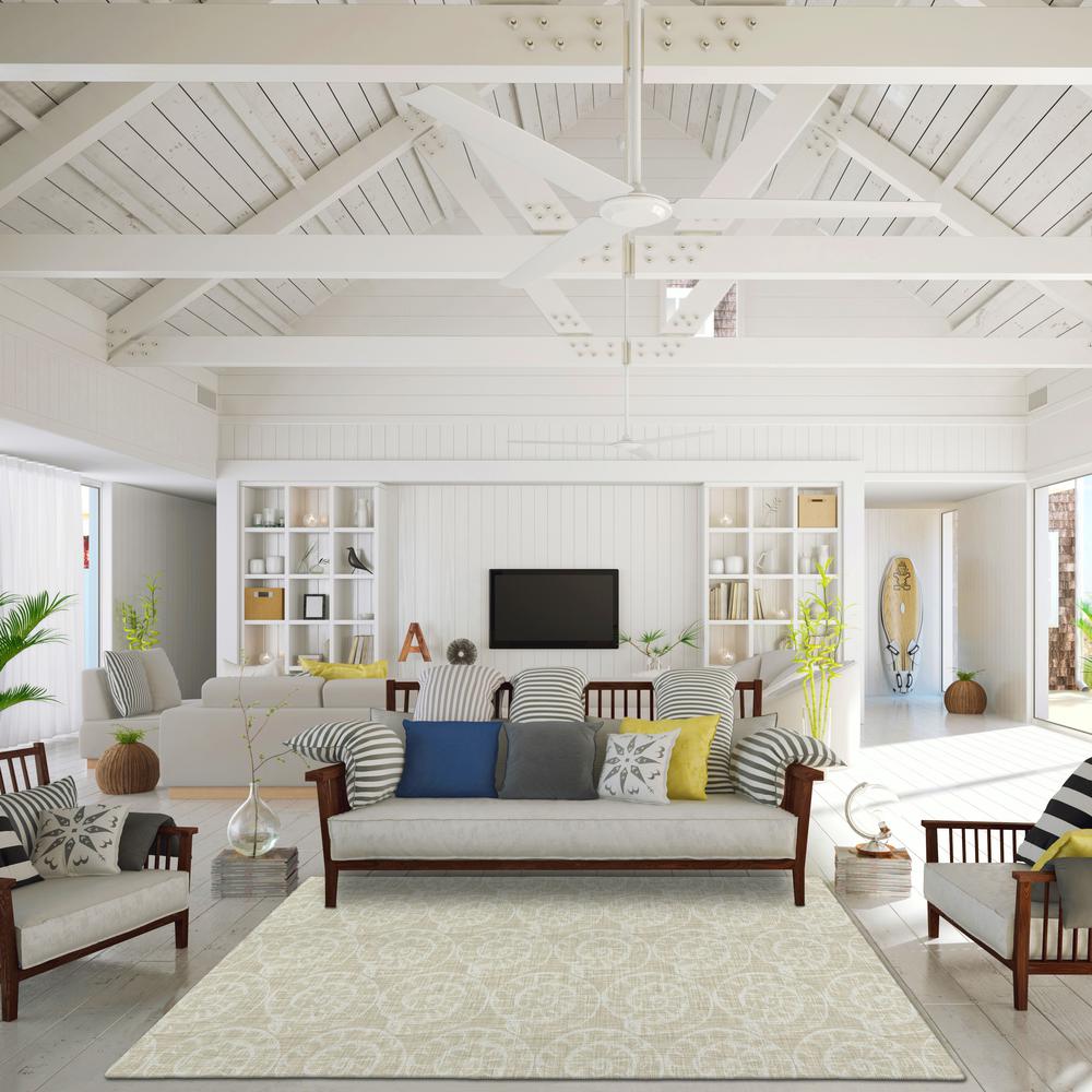 Indoor/Outdoor Surfside ASR41 Beige Washable 3' x 5' Rug