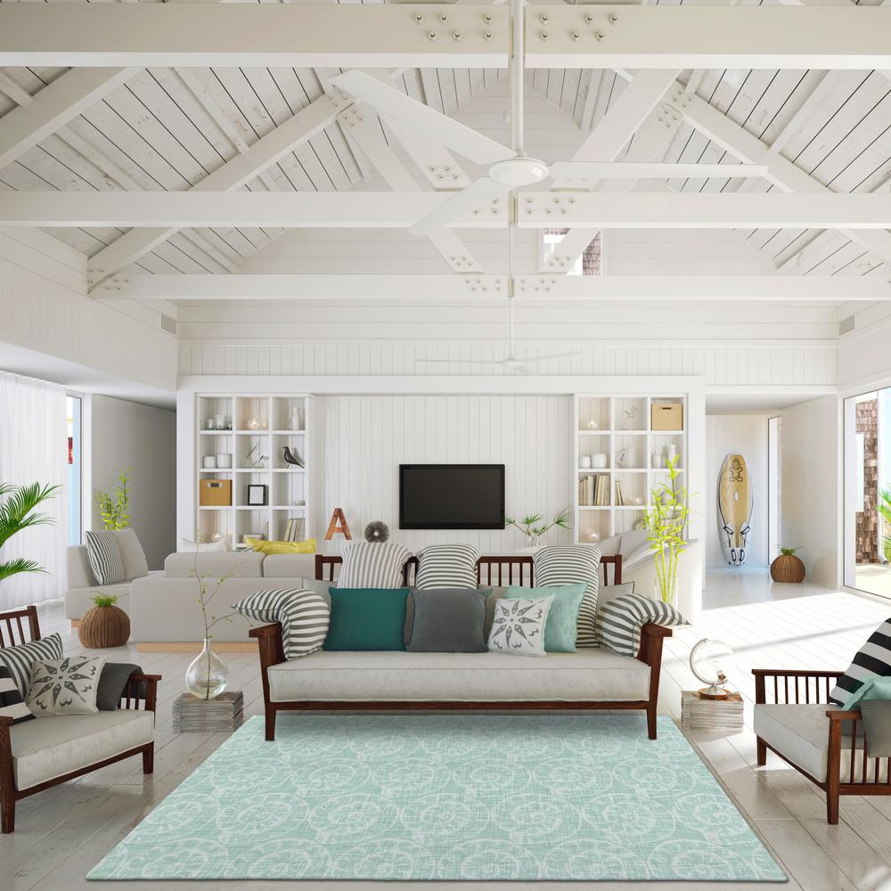 Indoor/Outdoor Surfside ASR41 Green Washable 3' x 5' Rug