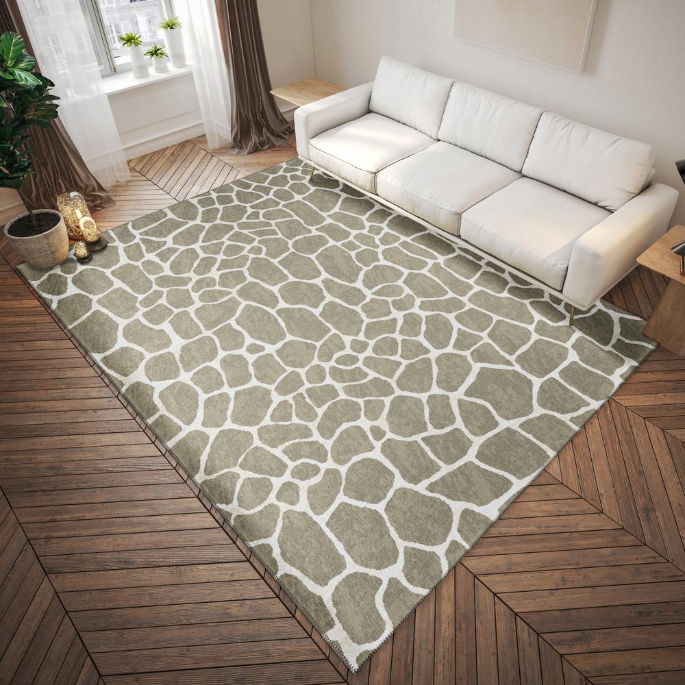 Safari Taupe Animal Animal Print 9' x 12' Area Rug Taupe ASF34