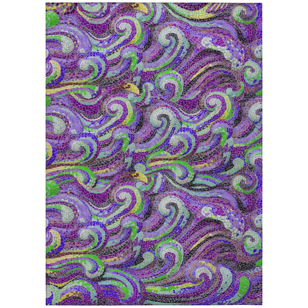 Indoor/Outdoor Surfside ASR44 Purple Washable 3' x 5' Rug