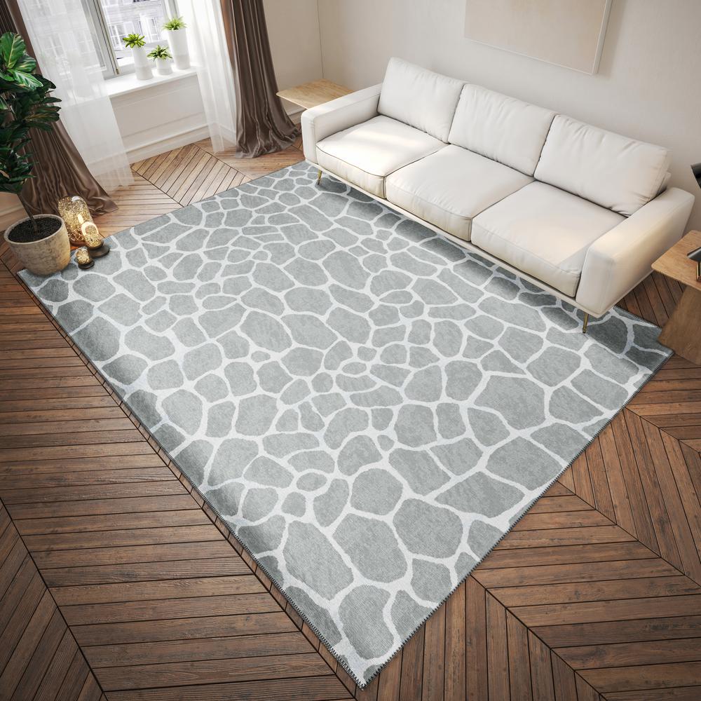 Safari Grey Animal Animal Print 9' x 12' Area Rug Grey ASF34