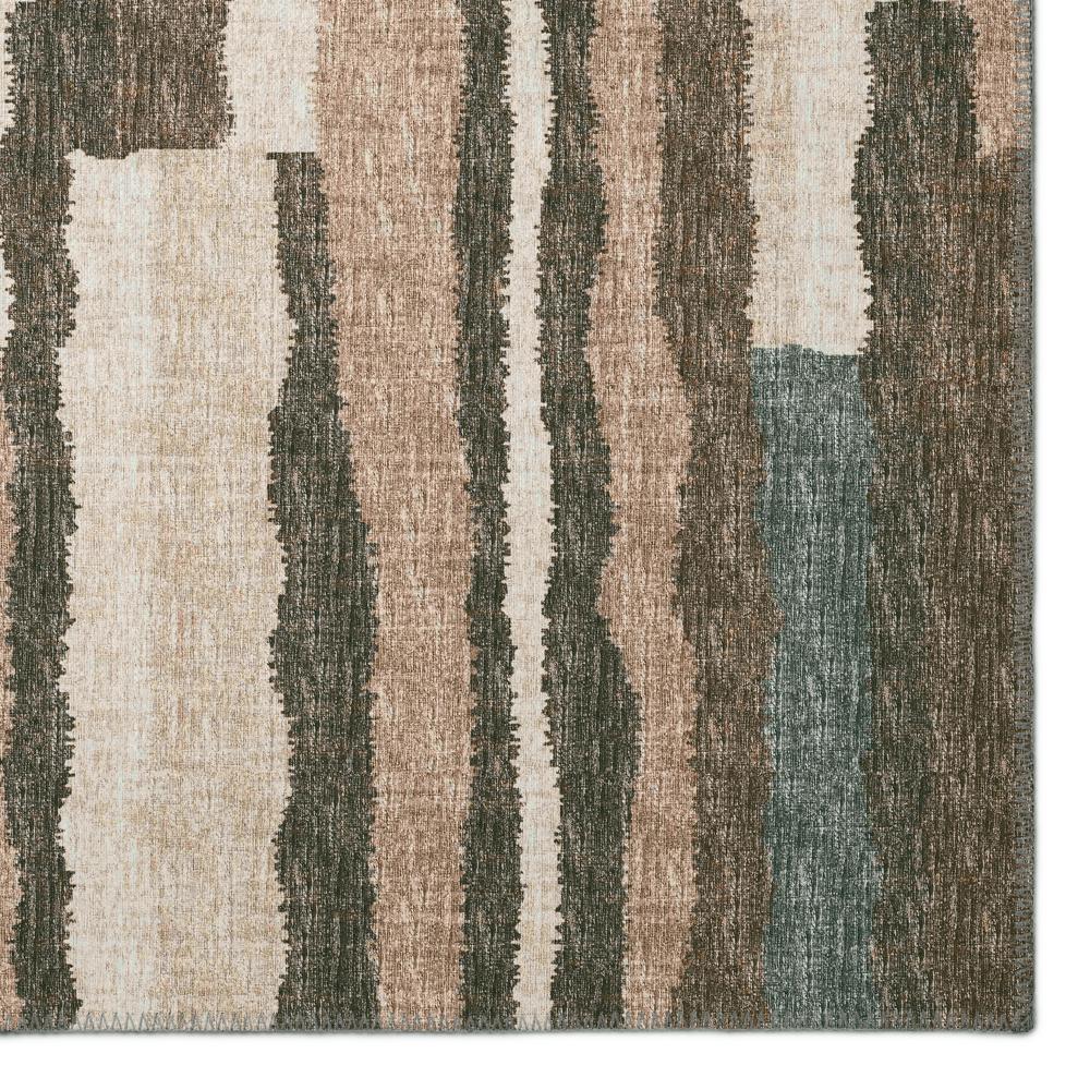 Bravado Earth Contemporary Striped 2'3" x 7'6" Runner Rug Earth ABV37