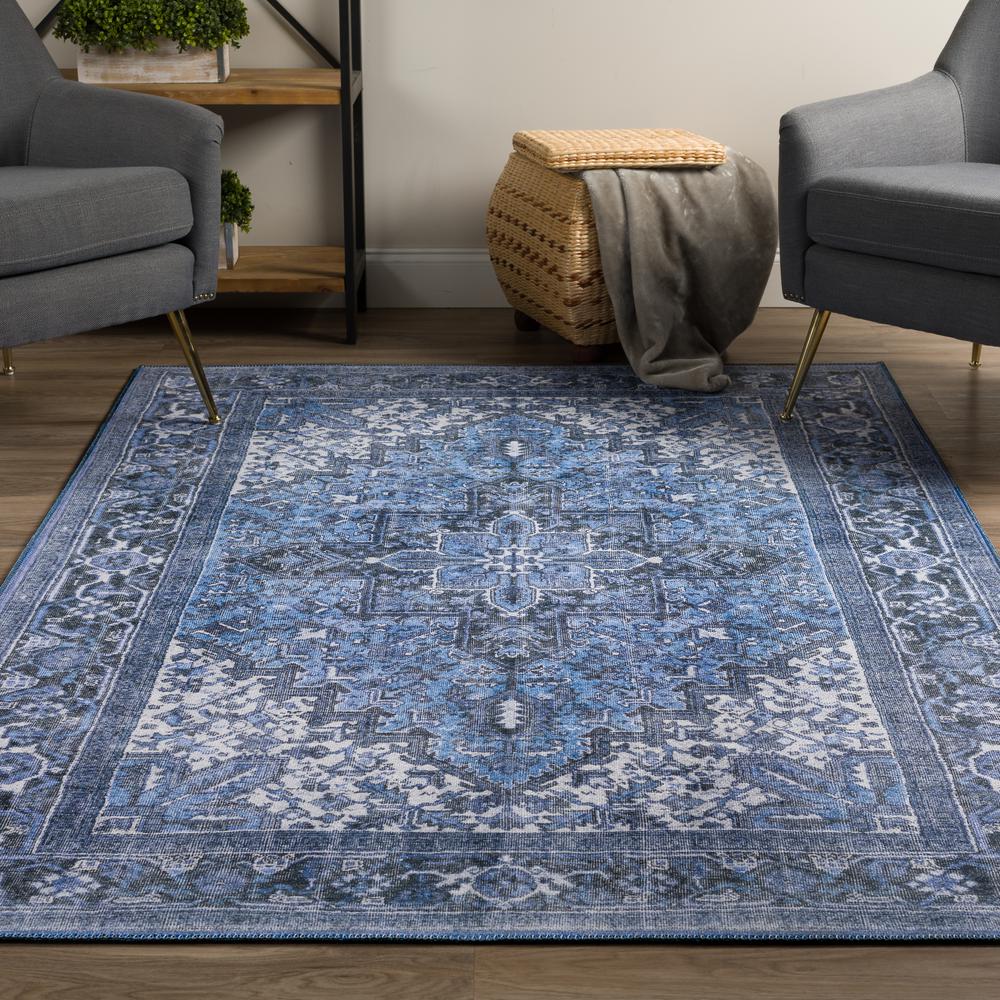 Kensington AKE38BL5X8 Blue, Area Rug