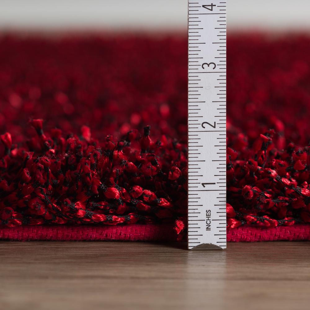 Addison Sommer Solid Ruby Balloon Shag 2' x 3'  Accent Rug