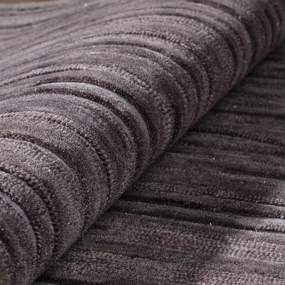 Addison Dazzle Modern Hand Spun Eggplant Wool and Metallic 2’3" x 7’6" Runner Rug