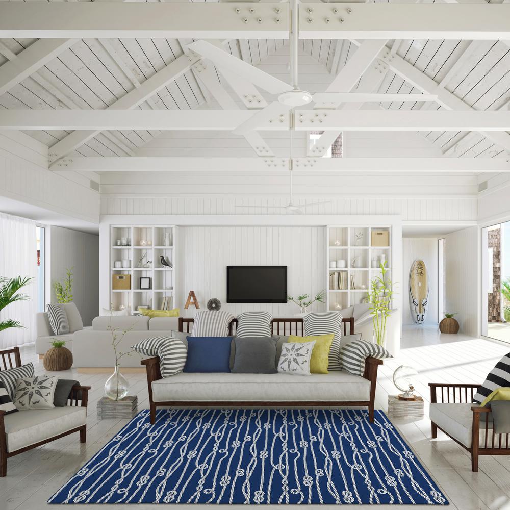 Indoor/Outdoor Harpswell AHP37 Blue Washable 5' x 7'6" Rug