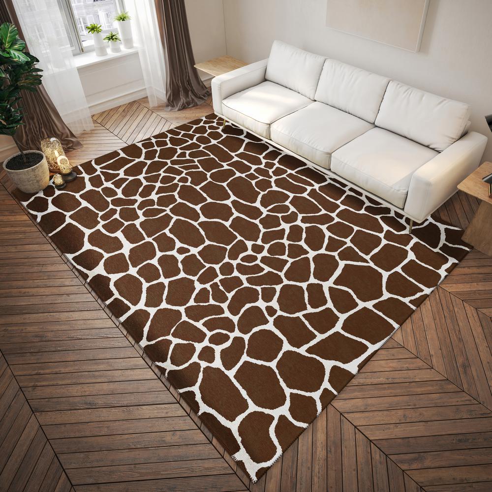 Safari Coffee Animal Animal Print 3' x 5' Area Rug Coffee ASF34