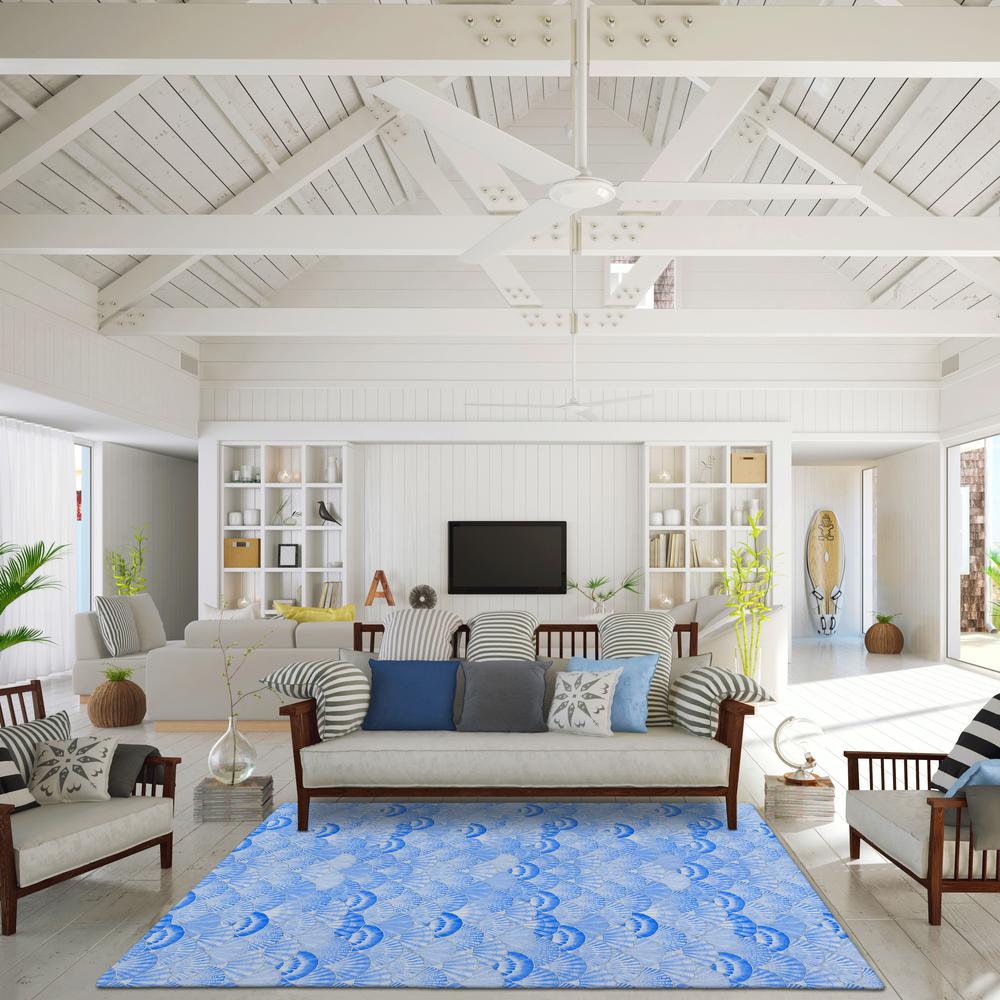 Indoor/Outdoor Surfside ASR32 Blue Washable 5' x 7'6" Rug