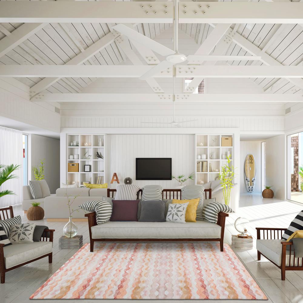 Indoor/Outdoor Surfside ASR46 Peach Washable 5' x 7'6" Rug