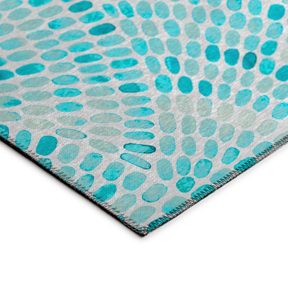 Indoor/Outdoor Surfside ASR37 Aqua Washable 2'3" x 7'6" Runner Rug
