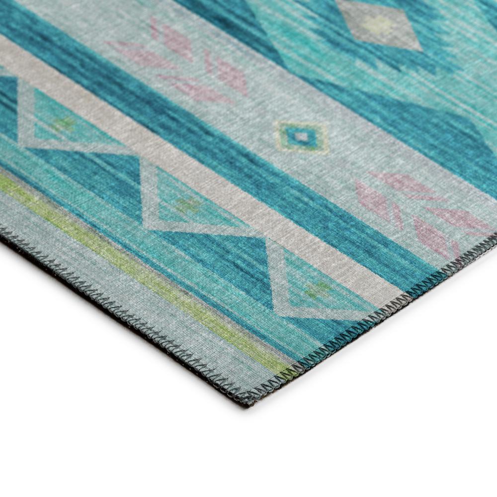 Indoor/Outdoor Sonora ASO33 Peacock Washable 2'3" x 7'6" Runner Rug