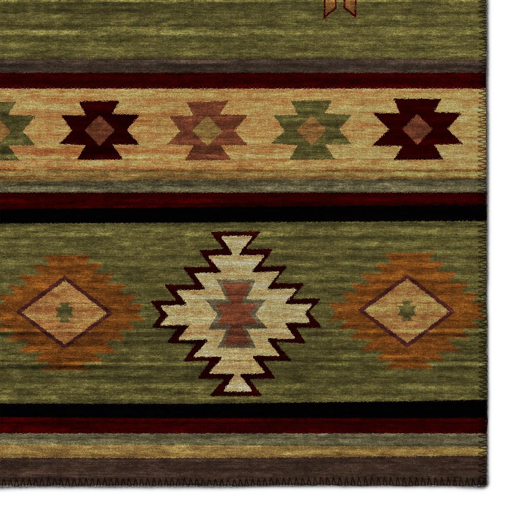 Indoor/Outdoor Sonora ASO34 Green Washable 2'3" x 7'6" Runner Rug