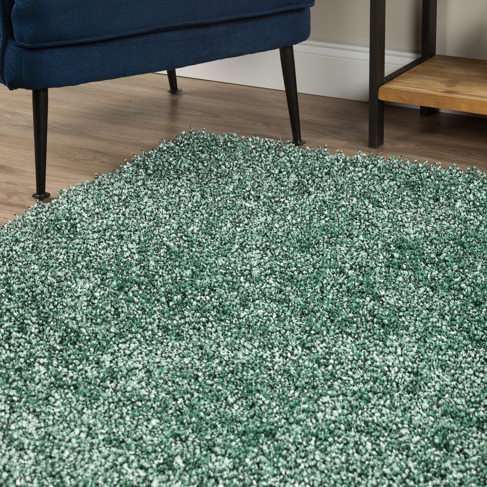 Addison Sommer Solid Turquoise Balloon Shag 2’3" x 7'6"  Runner Rug