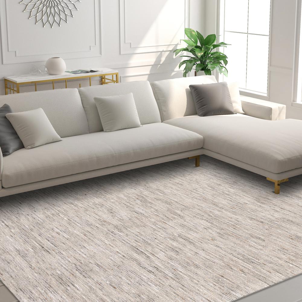Addison Villager Active Solid Beige 8' x 10' Area Rug