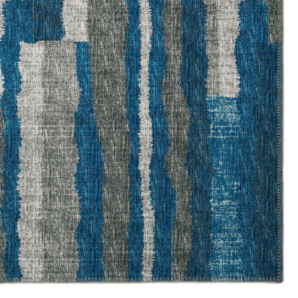 Bravado Blue Contemporary Striped 9' x 12' Area Rug Blue ABV37