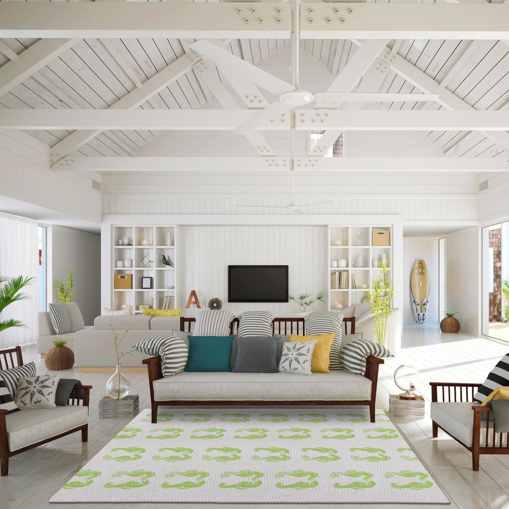 Indoor/Outdoor Surfside ASR45 Green Washable 8' x 10' Rug