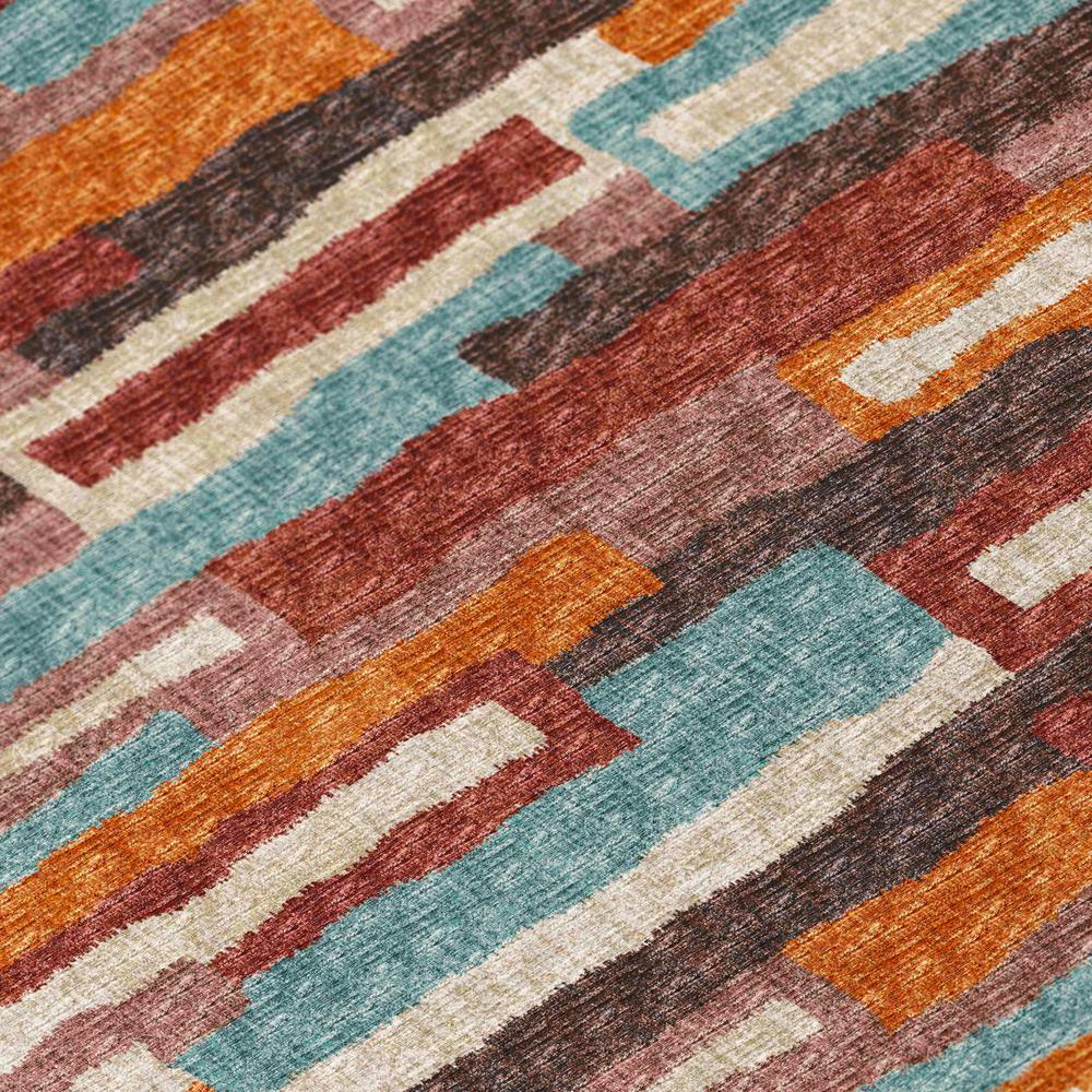 Bravado Paprika Contemporary Striped 9' x 12' Area Rug Paprika ABV37