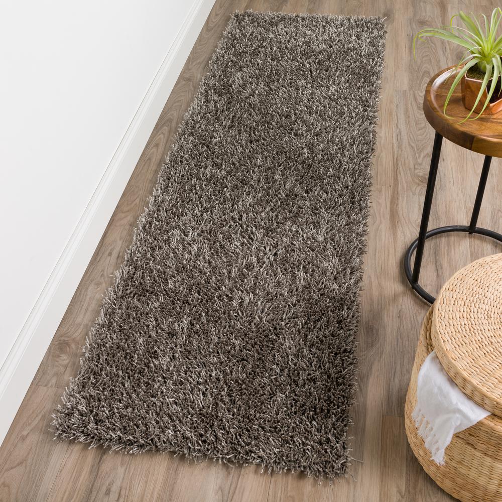 Addison Ojai Solid Shag Silver 2’3" x 7'6" Runner Rug