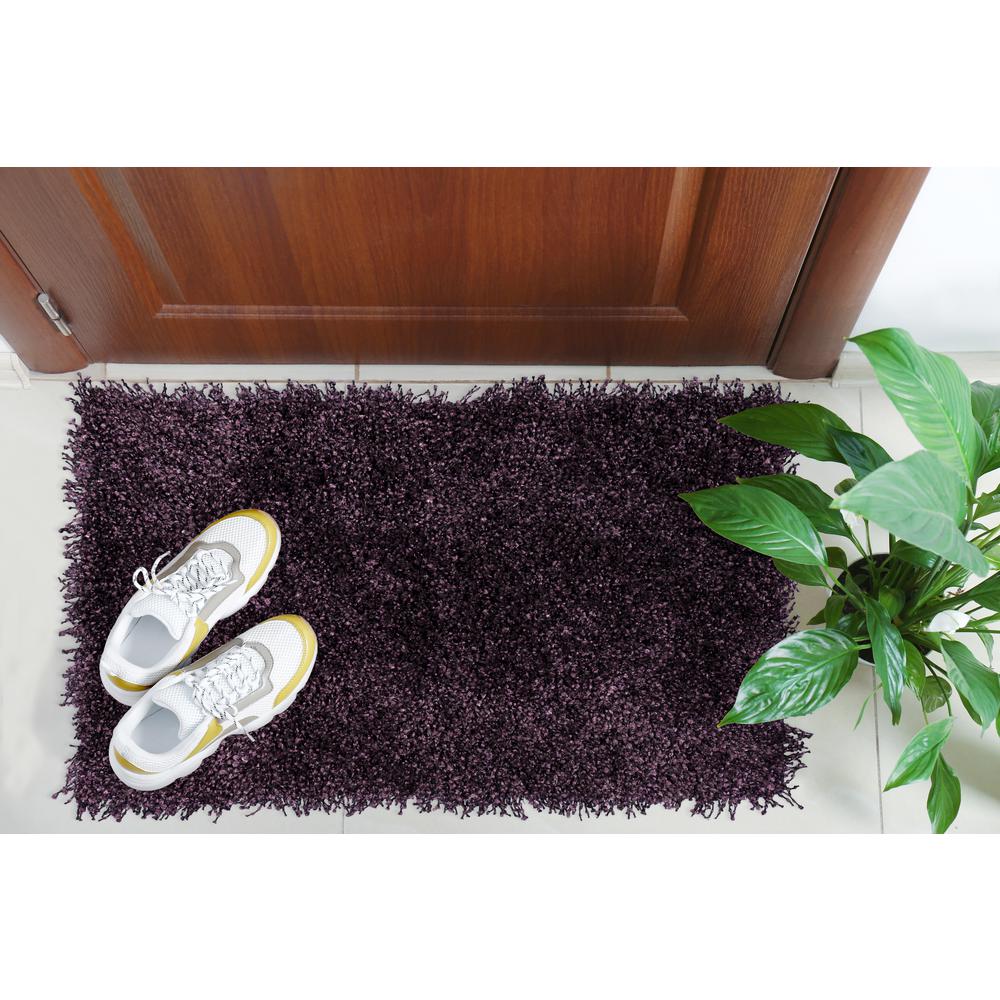 Addison Sommer Solid Amethyst Balloon Shag 2' x 3'  Accent Rug