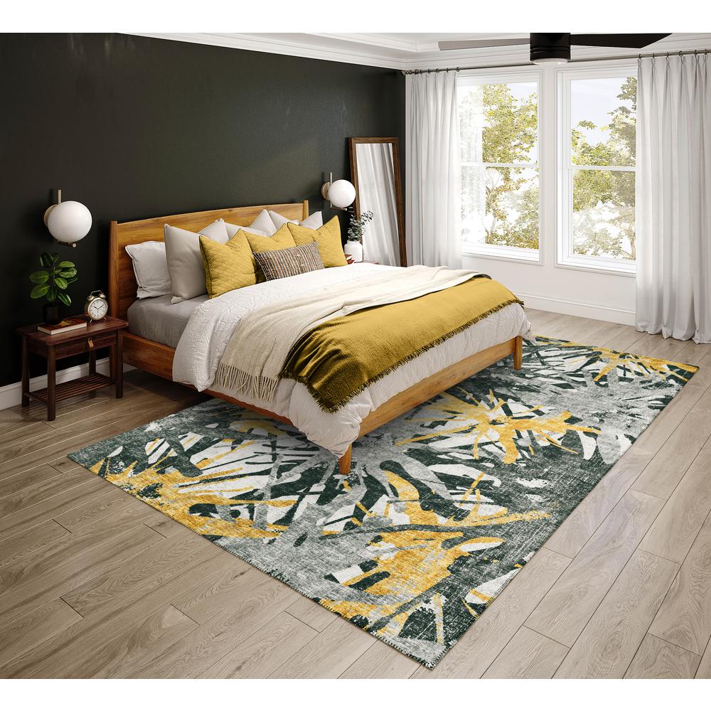 Bravado Gilded Contemporary Color Splash 8' x 10' Area Rug Gilded ABV36