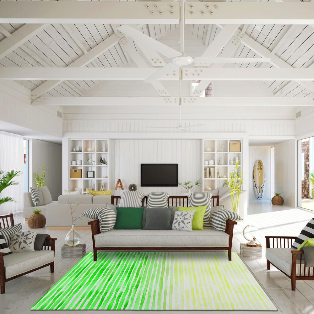 Indoor/Outdoor Surfside ASR38 Green Washable 9' x 12' Rug