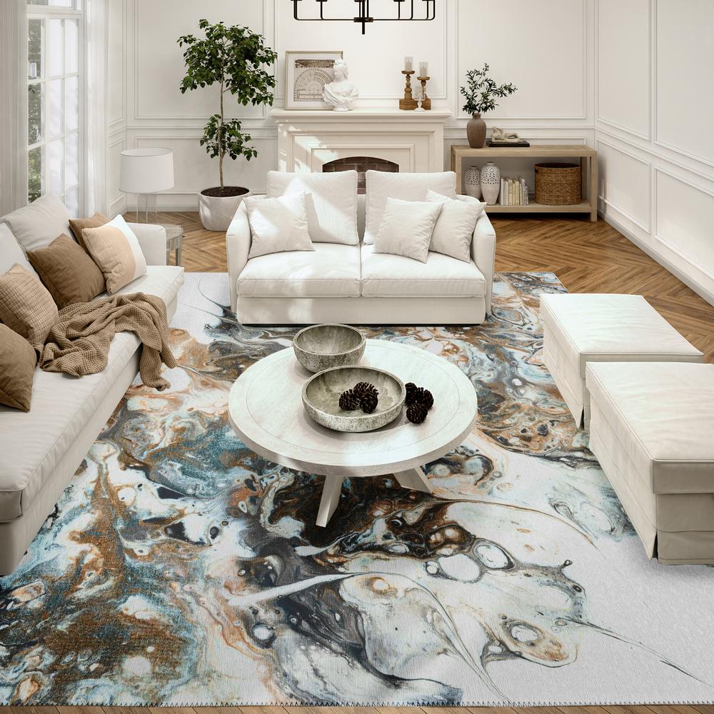 Karina Smoke Modern Abstract 8' x 10' Area Rug Smoke AKC41