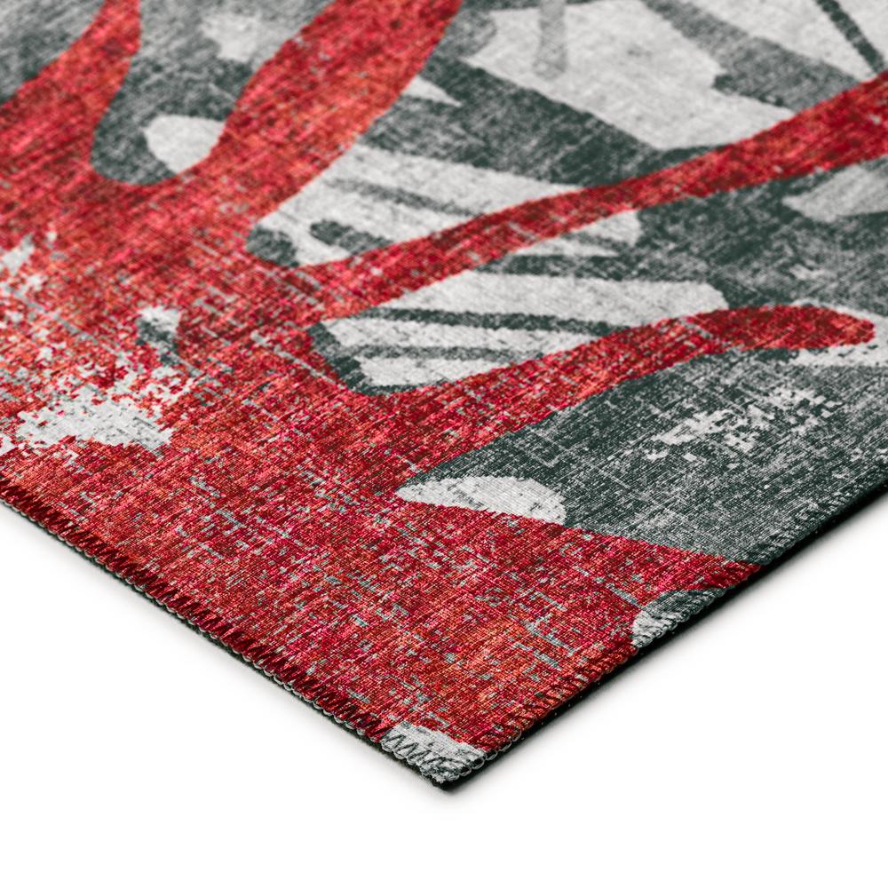 Bravado Red Contemporary Color Splash 3' x 5' Area Rug Red ABV36