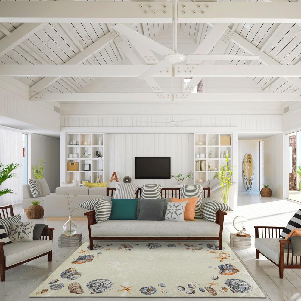 Indoor/Outdoor Surfside ASR39 Oyster Washable 9' x 12' Rug