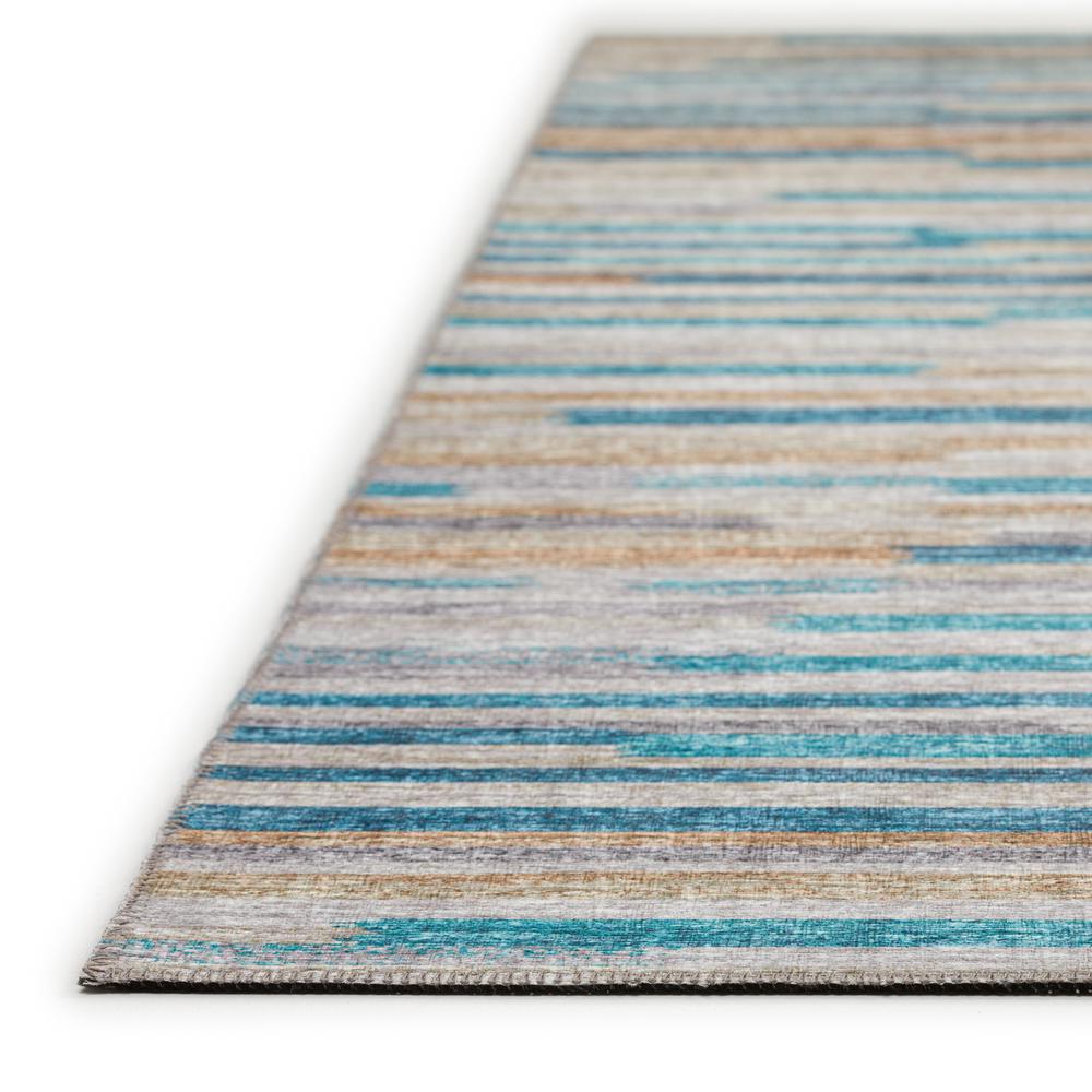 Yuma Blue Transitional Striped 3' x 5' Area Rug Blue AYU38