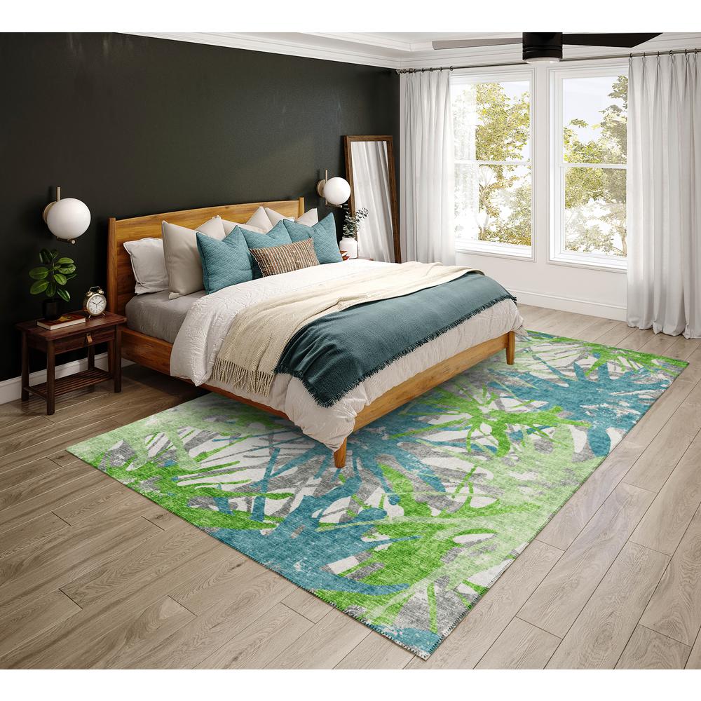 Bravado Green Contemporary Color Splash 8' x 10' Area Rug Green ABV36