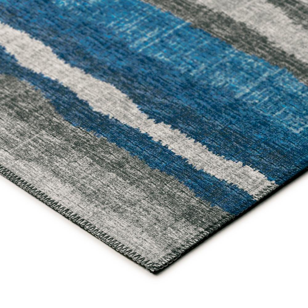 Bravado Blue Contemporary Striped 3' x 5' Area Rug Blue ABV37