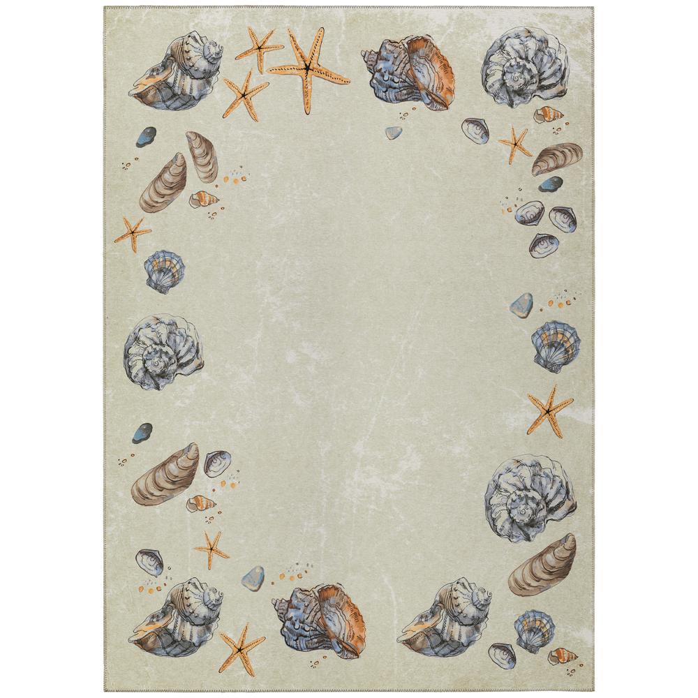Indoor/Outdoor Surfside ASR39 Oyster Washable 9' x 12' Rug