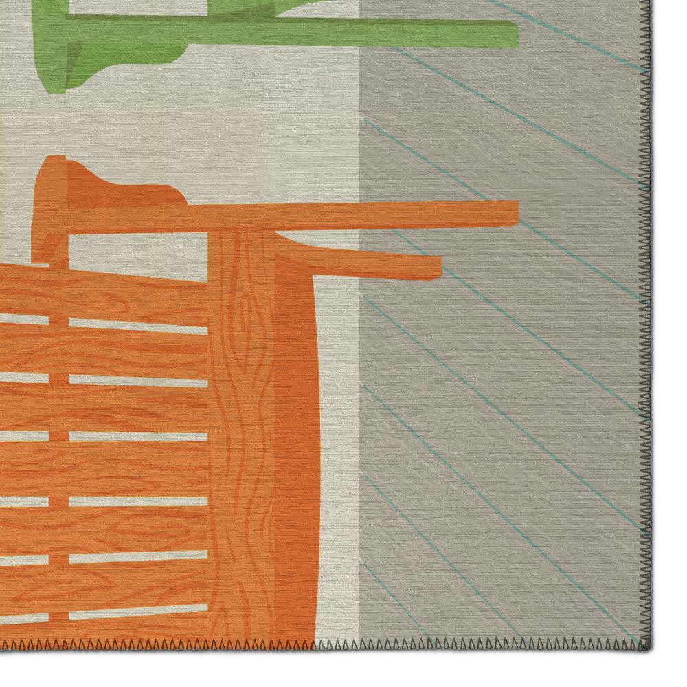 Indoor/Outdoor Harpswell AHP31 Blue Washable 5' x 7'6" Rug