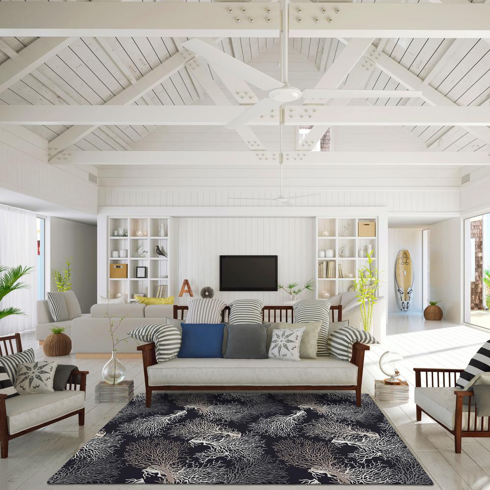 Indoor/Outdoor Surfside ASR33 Midnight Washable 9' x 12' Rug