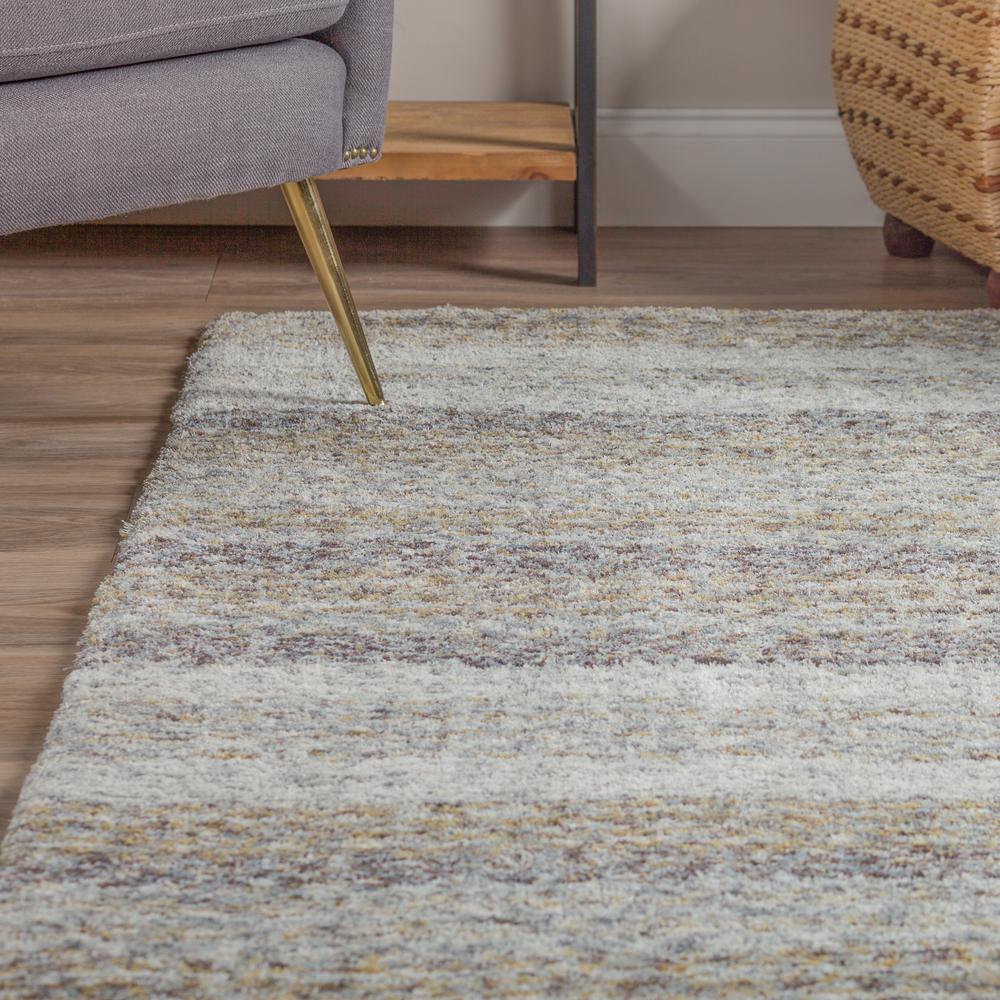 Addison Sanibel Striped Grey Shag 8' x 10' Area Rug